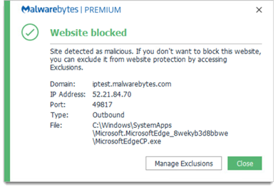 Received a Website Blocked notification from Malwarebytes for Windows ...