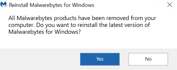 não é possível remover malwarebytes windows 10