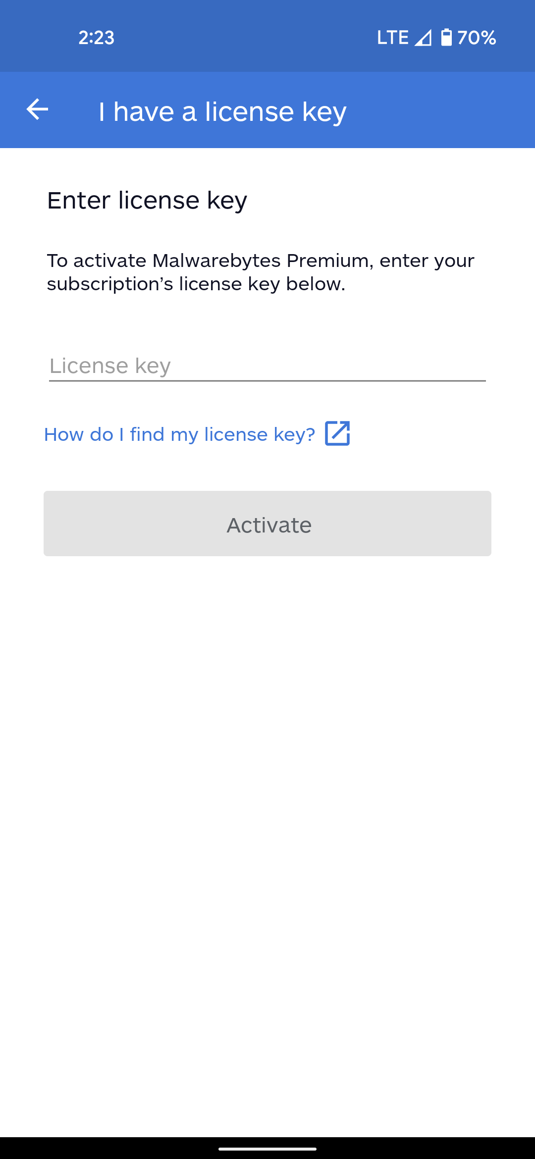how do i find my license key for malwarebytes